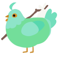 A spring and mint chicken with a head pattern