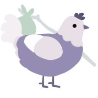 A lime and viridian chicken with a head pattern