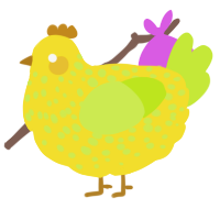 A yellow and lime chicken with a speckle pattern