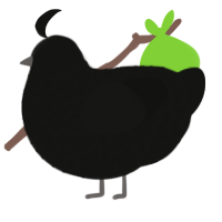 A black chicken with a lace pattern