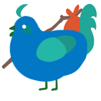 A sapphire and turquoise chicken