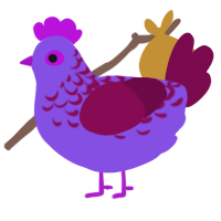 A blurple and wine chicken with a half-lace pattern