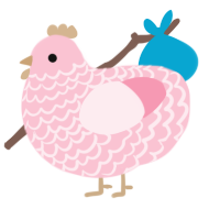 A rose chicken with a lace pattern