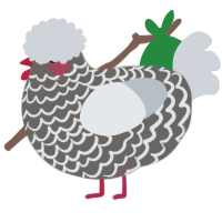 A grey and mist chicken with a lace pattern