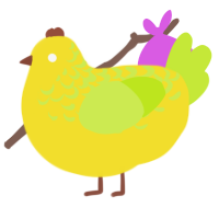 A yellow and lime chicken with a half-lace pattern