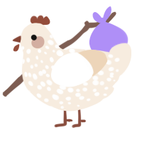 A cream chicken with a speckle pattern