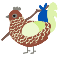 A russet and apple chicken with a lace pattern