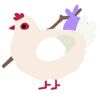 A cream and white chicken