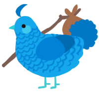 A sky and sapphire chicken with a lace pattern