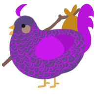 Nerds Gummy Cluster, a overcast and amethyst chicken with a double-lace pattern