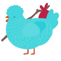 A aqua chicken with a lace pattern