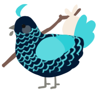 A tumblr and aqua chicken with a lace pattern