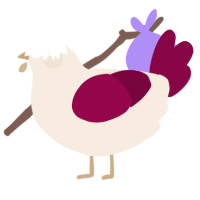 A cream and maroon chicken