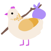 A cream and honey chicken with a neck-speckle pattern