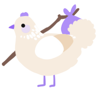 A cream chicken with a neck-speckle pattern