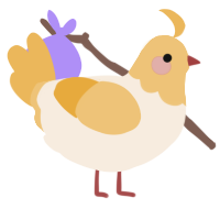 A cream and honey chicken with a head pattern