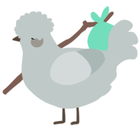 A silver chicken