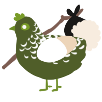 A olive and cream chicken with a half-lace pattern