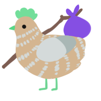 A beige and silver chicken with a bar pattern