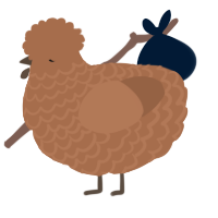 A brown chicken with a lace pattern