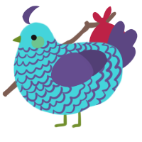 A aqua and overcast chicken with a lace pattern