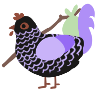A sable and lilac chicken with a lace pattern