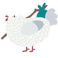 A white and mist chicken with a lace pattern