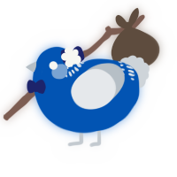 A ultramarine and mist chicken with a neck-band pattern