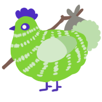 A grass and gluppy chicken with a bar pattern