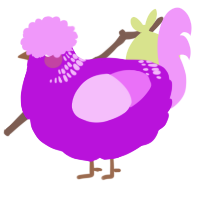 A amethyst and lavender chicken with a neck-band pattern