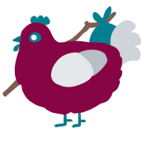 A maroon and mist chicken
