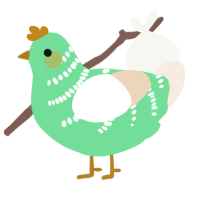 A spring and cream chicken with a half-bar pattern