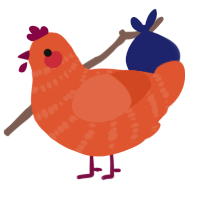 duck, a vermilion chicken with a bar pattern