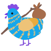 A sky and honey chicken with a bar pattern