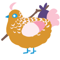 A orange and rose chicken with a half-lace pattern
