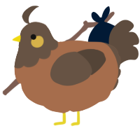 A brown and bark chicken with a head pattern