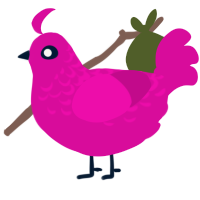 EVIL Astrophel, a fuchsia chicken with a half-lace pattern