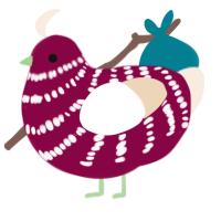 A maroon and cream chicken with a bar pattern