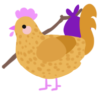 Small One, a honey and orange chicken with a speckle pattern