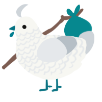 A white and mist chicken with a lace pattern