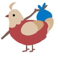 A red and beige chicken with a head pattern