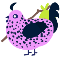 A lavender and tumblr chicken with a speckle pattern