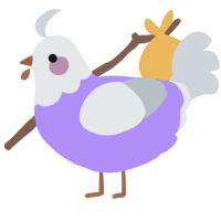 A lilac and mist chicken with a head pattern