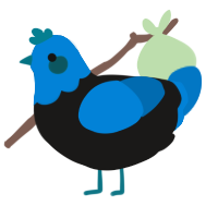 A sable and sapphire chicken with a head pattern
