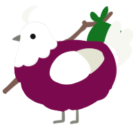 A wine and white chicken with a head pattern