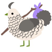 A cream and grey chicken with a lace pattern