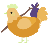 A orange and honey chicken with a head pattern