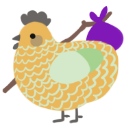 A honey and gluppy chicken with a lace pattern