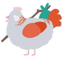 A mist and vermilion chicken with a neck-band pattern