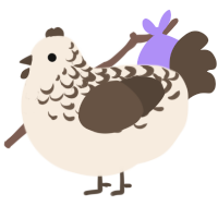 A cream and bark chicken with a half-lace pattern